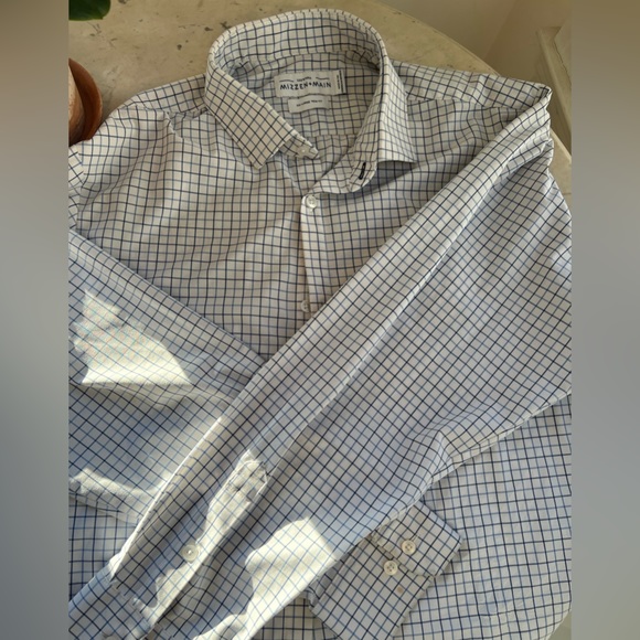 Mizzen + Main Shirt Men's Shirt Trim Fit Stretch Leeward windowpane XXL - Picture 3 of 3